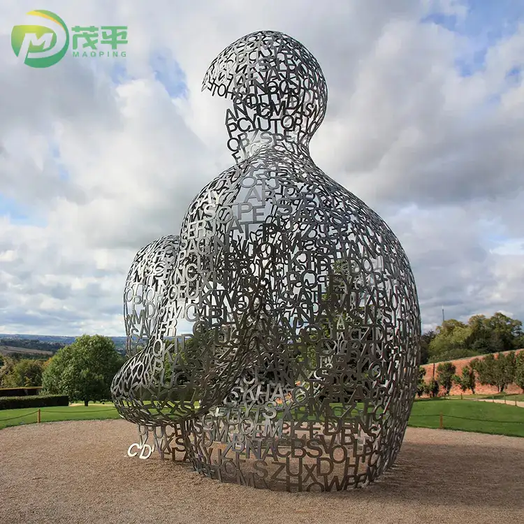 Figure Half Body Art Stainless Steel Sculpture
