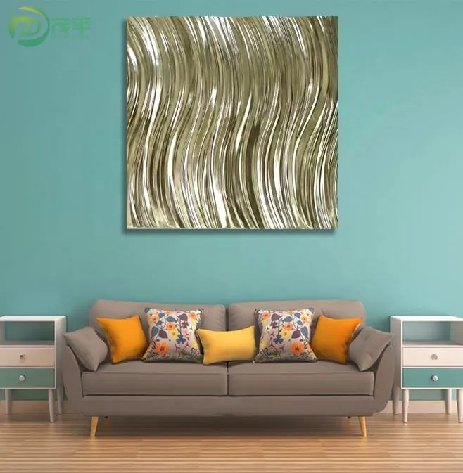 Custom Gold Striped Wall Decorative Sculpture