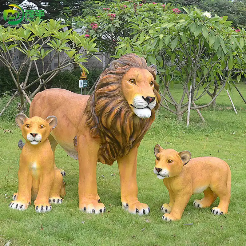 Fiberglass lion sculpture