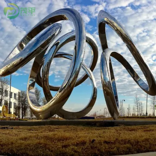 Outdoor Large Modern Stainless Steel Sculpture