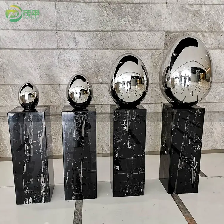 Metal Egg Stainless Steel Sculpture