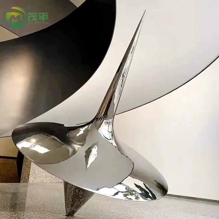 Mirror Gyro Stainless Steel Sculpture