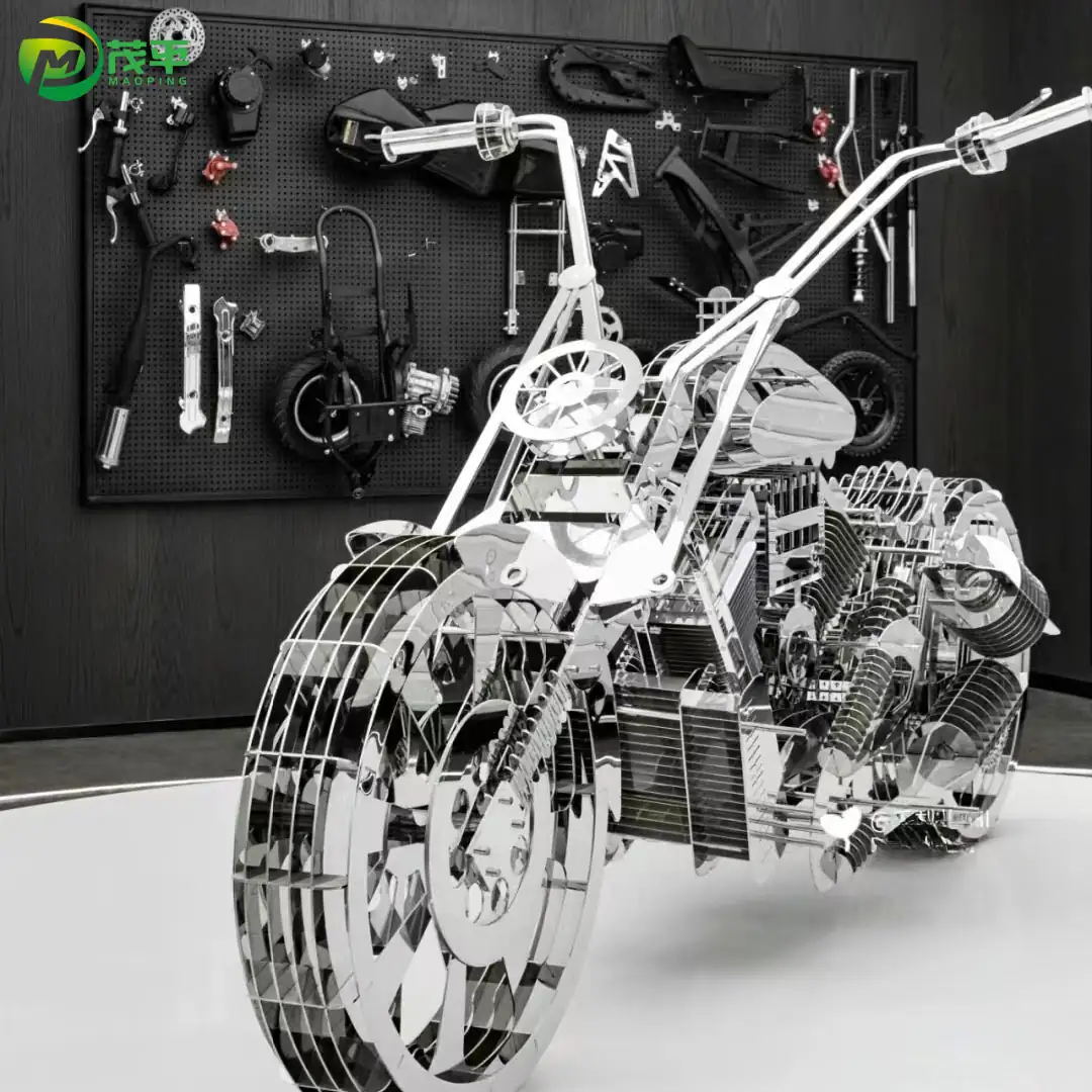 Motorcycle Stainless Steel Sculpture