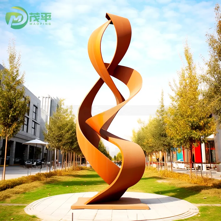 Outdoor Abstract Corten Steel Sculpture