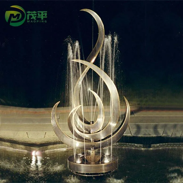 Outdoor Metal Art Sculpture Stainless Steel Water Fountain