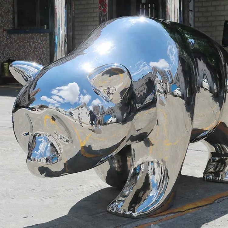 Panda Stainless Steel Sculpture