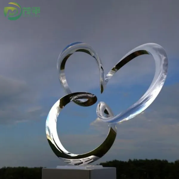 Polished Abstract Mirror Stainless Steel Sculpture