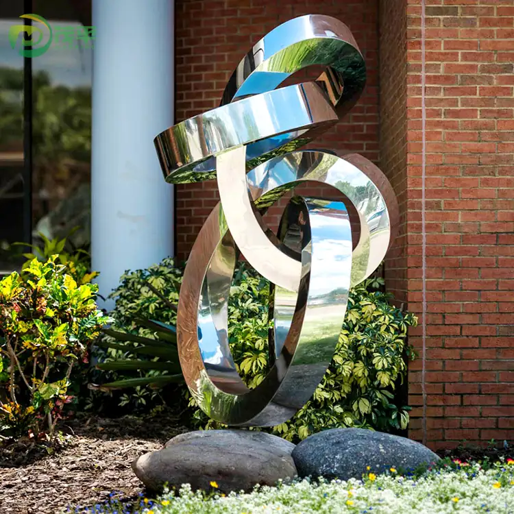 Polished Modern Stainless Steel Sculpture