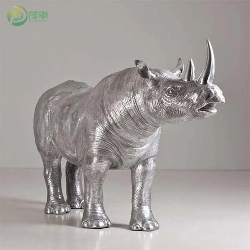 Metal Rhino Sculpture