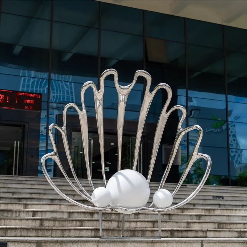 Sea Beach Shell Pearls Stainless Steel Sculpture