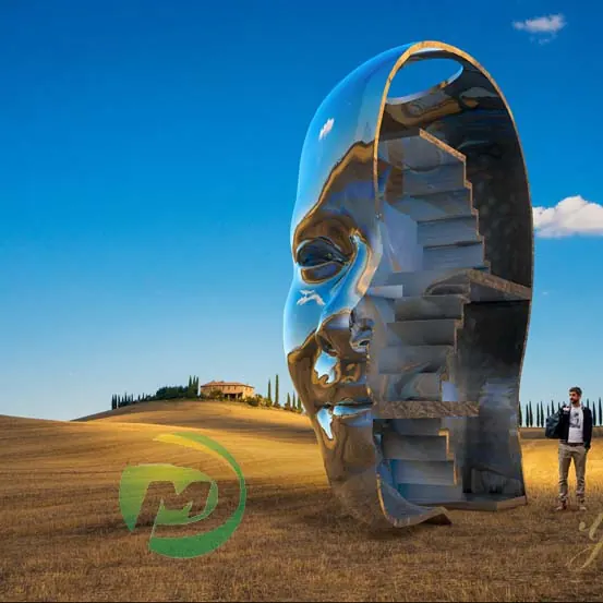 Crafted Circular Stainless Steel Sculpture