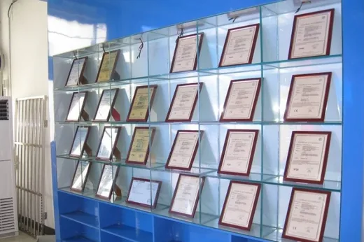 Certificates wall in the Shenzhen office