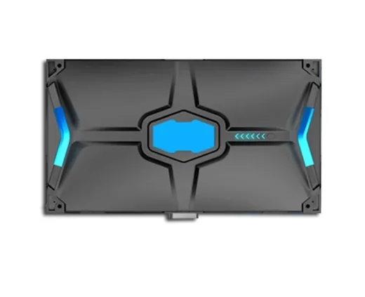 Side view of the LED cabinet showing the cableless, structurally linked design