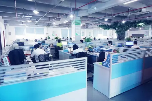 Office floor where R&D, PMC and QC work alongside the production planning team