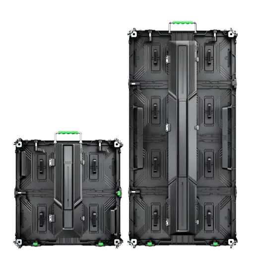 Ground-supported rental LED screen setup for stage or exhibition use