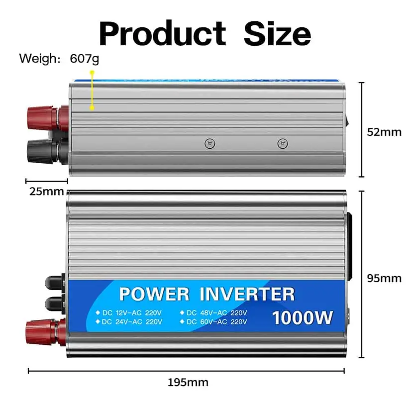 1000W 12v to 240v Power Inverter with Outside Fuses Universal/Brazil Socket detail 4