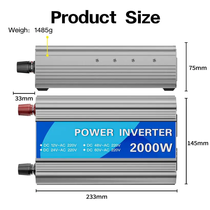 2000W Modified Sine Wave Power Inverter with Universal Socket detail 7