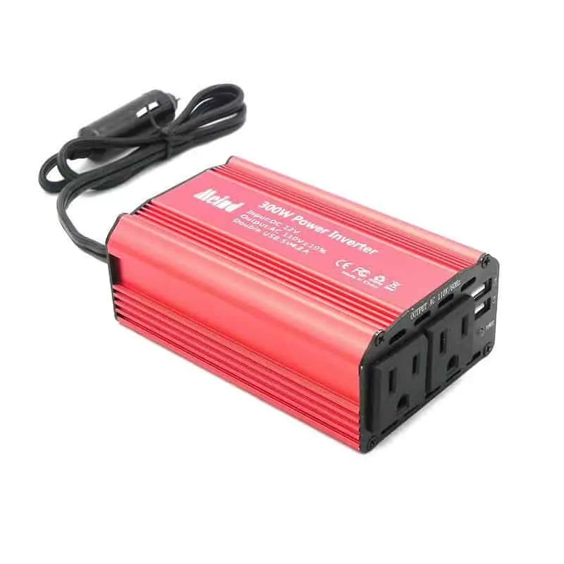 300W Modified Sine Wave Power Inverter with EU, Dual American Sockets USB QC 3.0 5.4A view 5