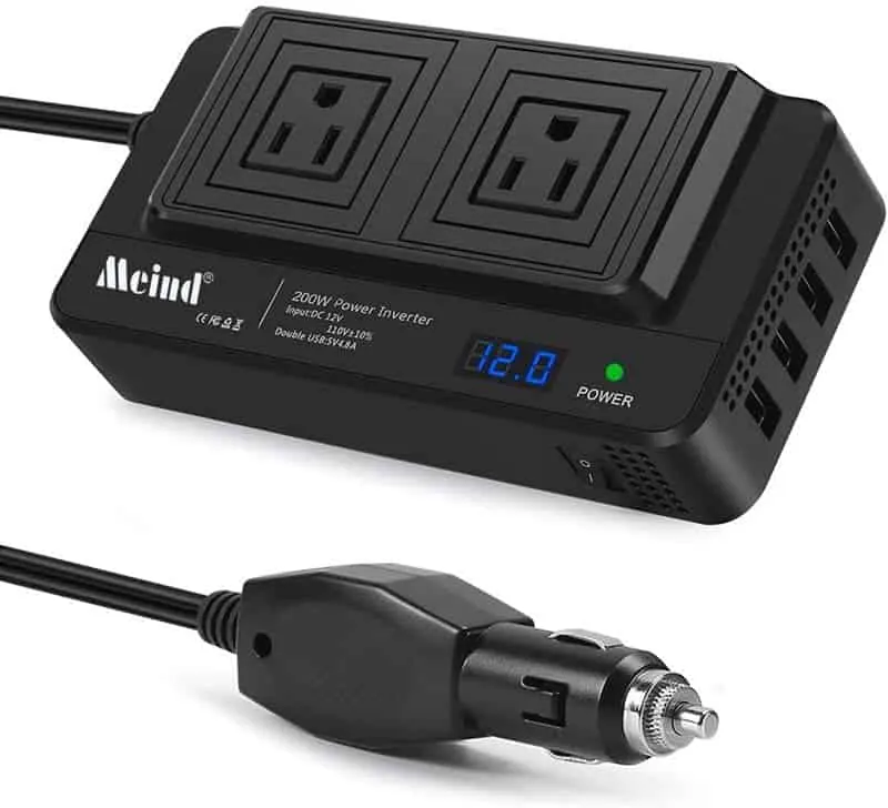 200 Watt Inverter DC 12V to AC 110V/220V with 4 USB Output 2 European/Brazilian/Universal Sockets view 4