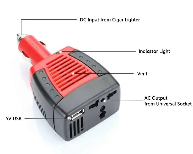 150W Power Inverter Modified Sine Wave DC to AC Car Inverter with USB Universal Socket detail 5