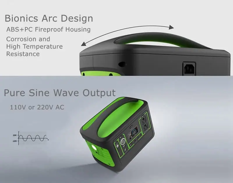 600W Pure Sine Wave Portable Power Station Power Generator with Li Battery QC 3.0 PD65W detail 7
