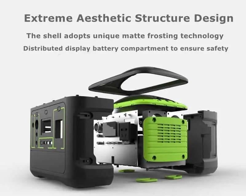 600W Pure Sine Wave Portable Power Station Power Generator with Li Battery QC 3.0 PD65W detail 8