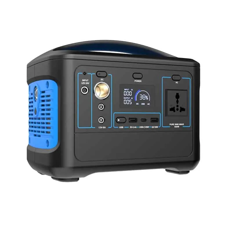 600W Pure Sine Wave Portable Power Station Power Generator with Li Battery QC 3.0 PD65W view 3