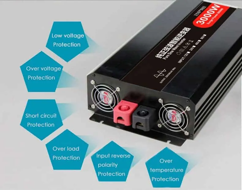 3000W DC12V/24V/48V to AC 110V/220V Pure Sine Wave Power Inverter for Home with LCD Display view 4