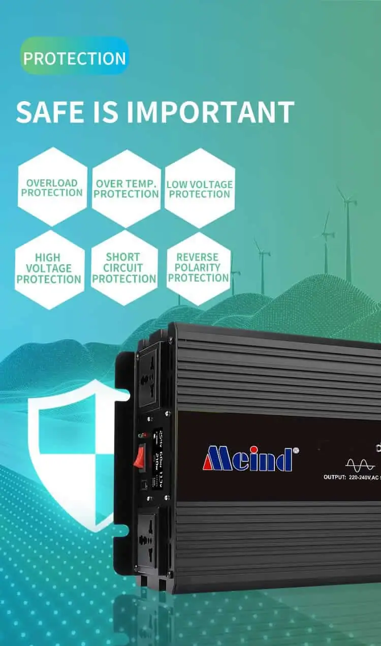 DC 12V/24V to AC 110V/220V Modified Sine Wave 3000 Watt Inverter with Charger&UPS LCD Display detail 4