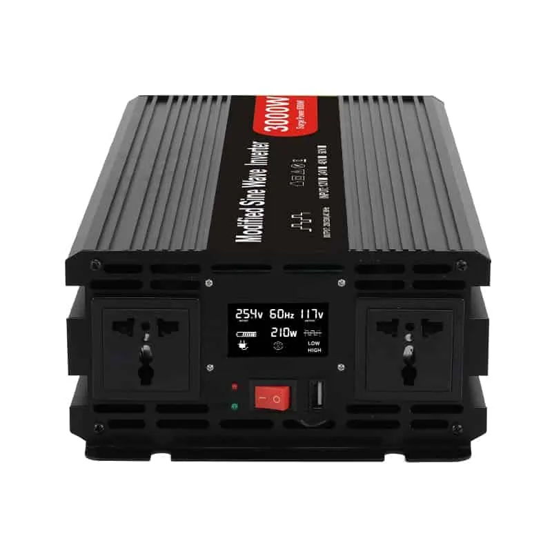 DC 12V/24V to AC 110V/220V Modified Sine Wave 3000W Power Inverter with LCD Display view 3