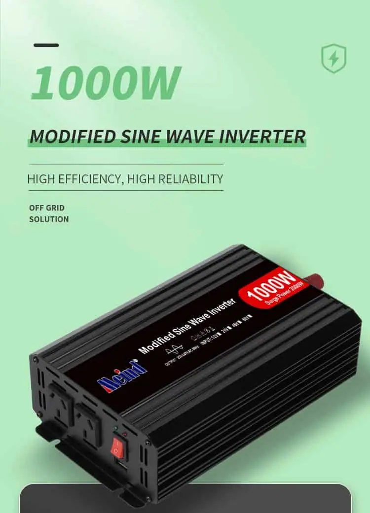 1000W DC 12V/24V/48V to AC 110V/220V Modified Sine Wave Peak 2000W Power Inverter detail 1