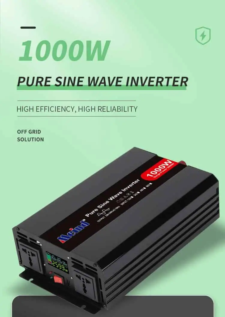 1000W DC 12V/24V/48V to AC 110V/220V Pure Sine Wave Power Inverter with LCD Display detail 1