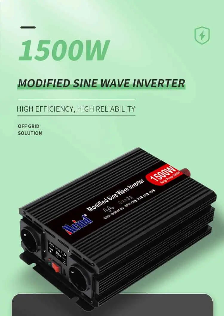 1500 Watt Inverter DC 12V/24V/48V to AC 110V/220V Modified Sine Wave Peak 3000W detail 1
