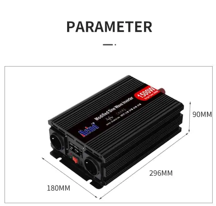 1500 Watt Inverter DC 12V/24V/48V to AC 110V/220V Modified Sine Wave Peak 3000W detail 8