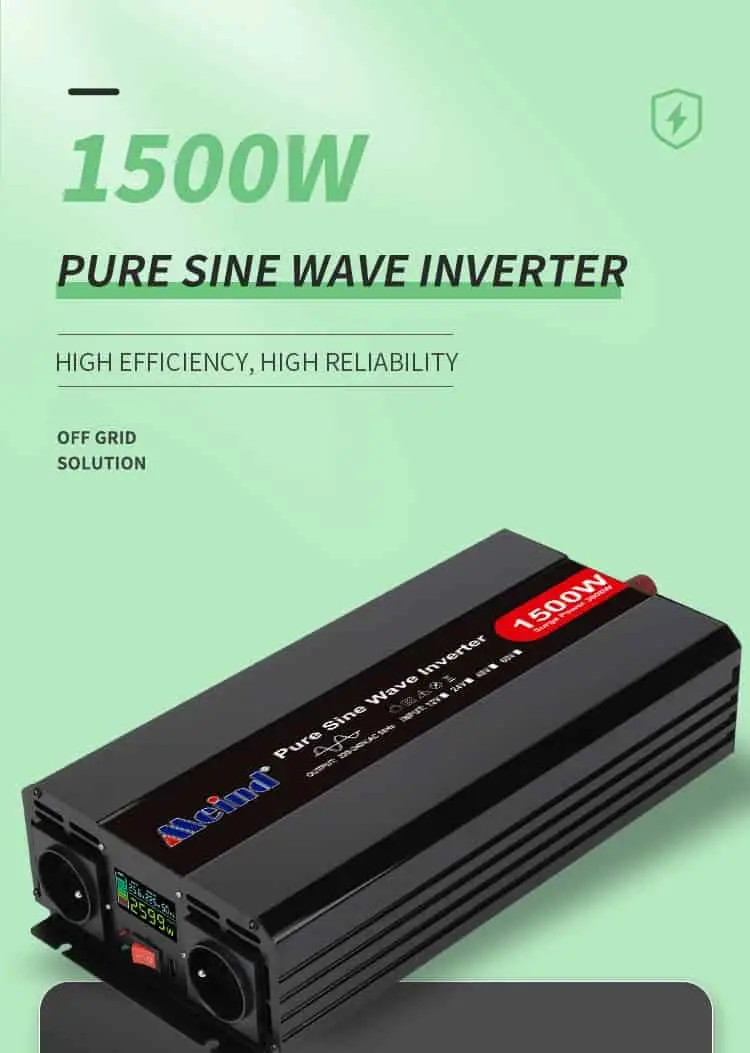 1500W DC 12V/24V/48V to AC 110V/220V Pure Sine Wave Power Inverter with LCD Display detail 1