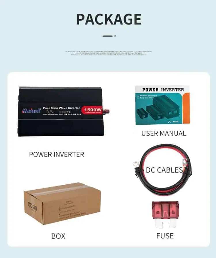 1500W DC 12V/24V/48V to AC 110V/220V Pure Sine Wave Power Inverter with LCD Display detail 10