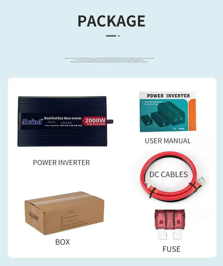 2000W DC 12V/24V/48V to AC 110V/220V Modified Sine Wave Peak 4000W Power Inverter with LCD Display detail 10