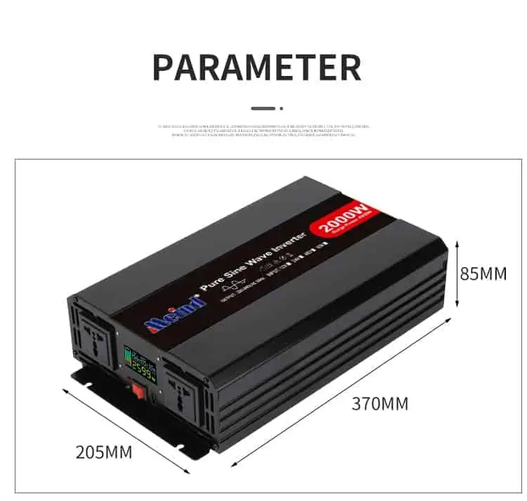 2000W DC 12V/24V/48V to AC 110V/220V Pure Sine Wave Power Inverter for Home with LCD Display detail 7