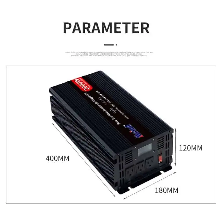 DC 12V/24V to AC 110V/220V Pure Sine Wave 2000W Power Inverter with Charger UPS LCD Display detail 8