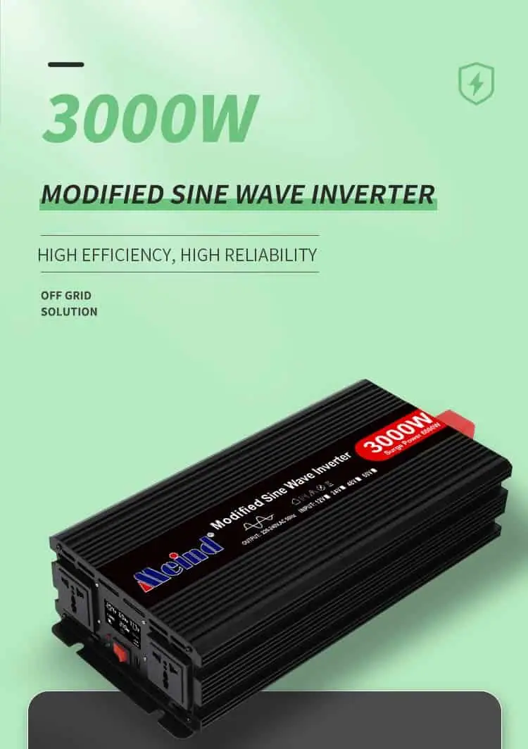 DC 12V/24V to AC 110V/220V Modified Sine Wave 3000W Power Inverter with LCD Display detail 1