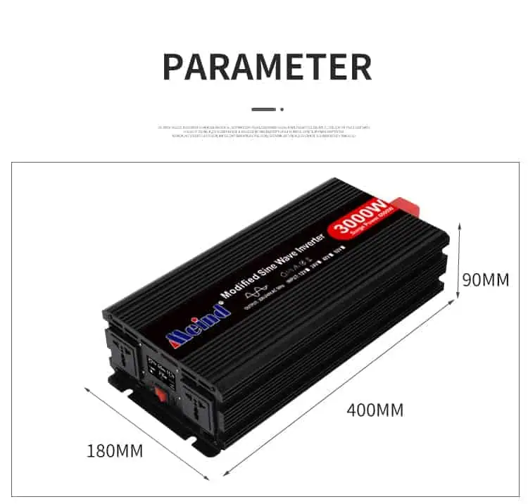 DC 12V/24V to AC 110V/220V Modified Sine Wave 3000W Power Inverter with LCD Display detail 8