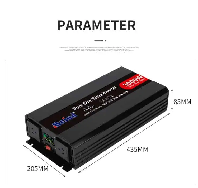 3000W DC12V/24V/48V to AC 110V/220V Pure Sine Wave Power Inverter for Home with LCD Display detail 7