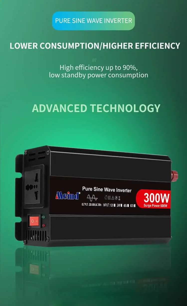 300W DC 12V/24V to AC 110V/220V Pure Sine Wave Power Inverter Car Inverter detail 3