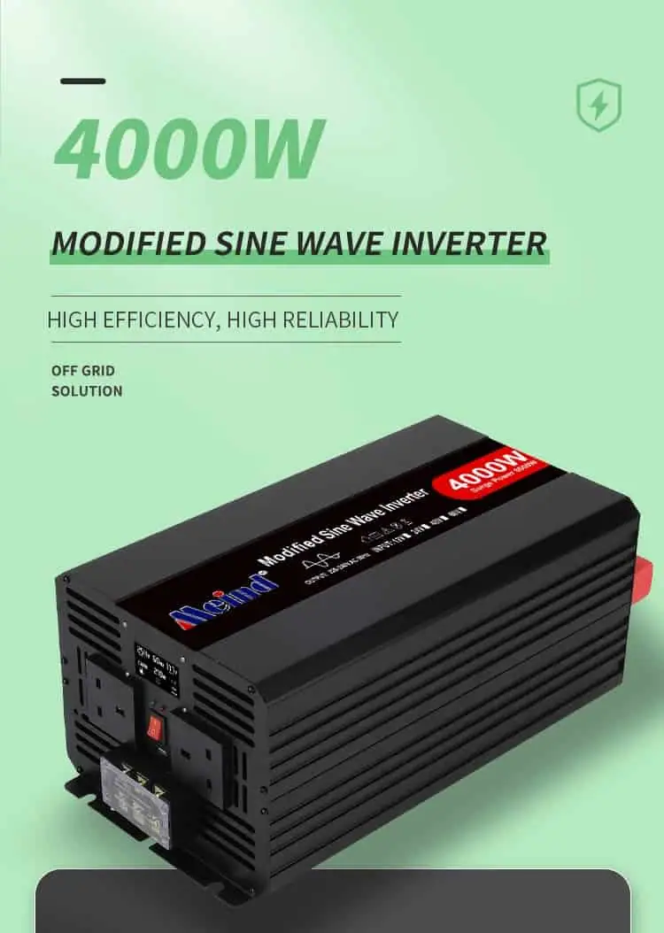 4000W DC 12V/24V/48V to AC 110V/220V Modified Sine Wave Power Inverter with LCD Display detail 1