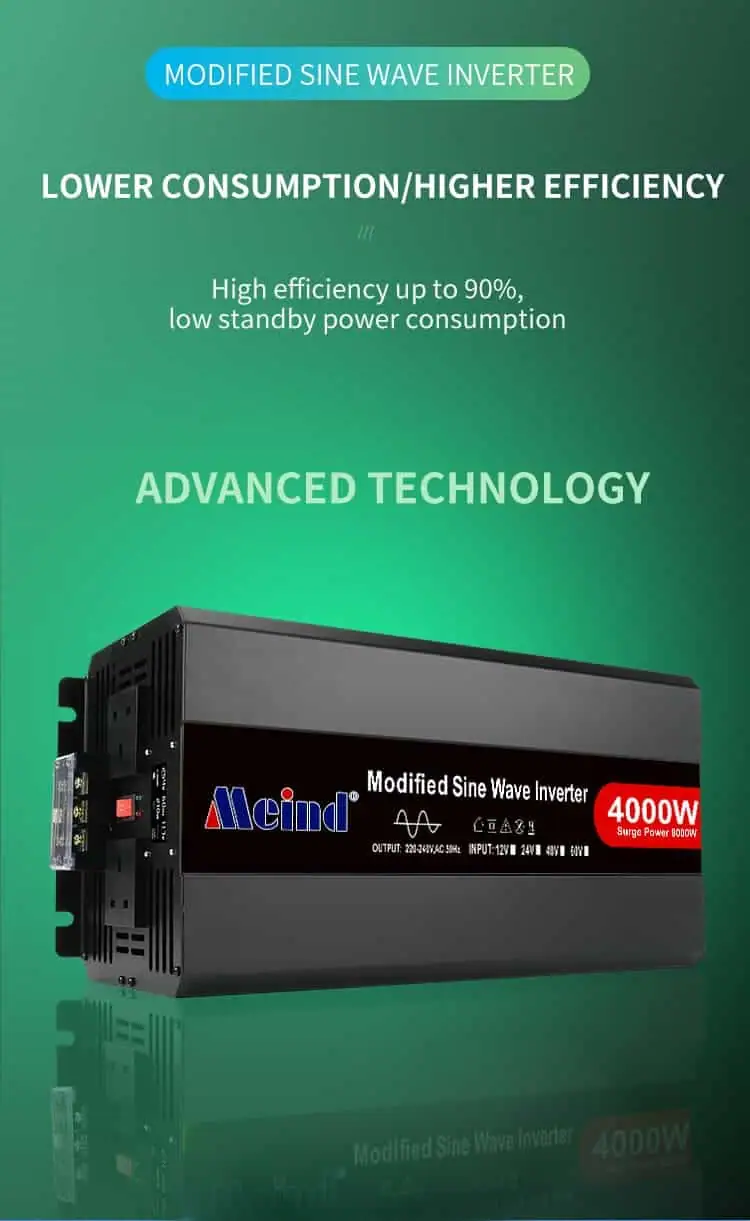 4000W DC 12V/24V/48V to AC 110V/220V Modified Sine Wave Power Inverter with LCD Display detail 3