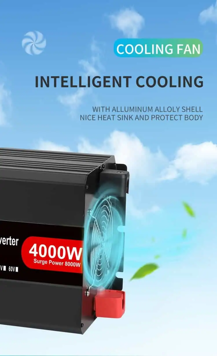4000W DC 12V/24V/48V to AC 110V/220V Modified Sine Wave Power Inverter with LCD Display detail 5