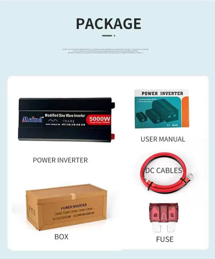 5000W DC12V/24V/48V to AC 110V/220V Modified Sine Wave Power Inverter with LCD Display detail 10