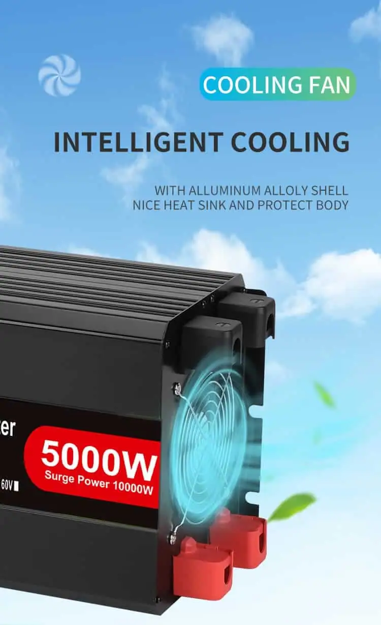 5000 Watt Inverter Pure Sine Wave DC12V/24V/48V to AC 110V/220V with LCD Display detail 5