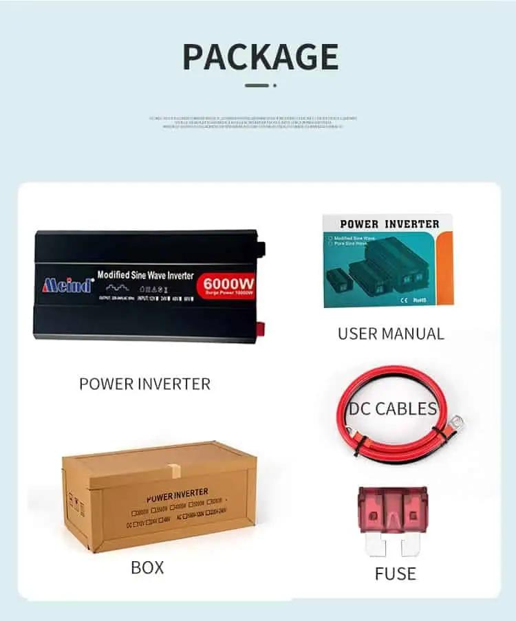 6000 Watt Inverter DC 12V/24V/48V to AC 110V/220V Modified Sine Wave with LCD Display detail 10