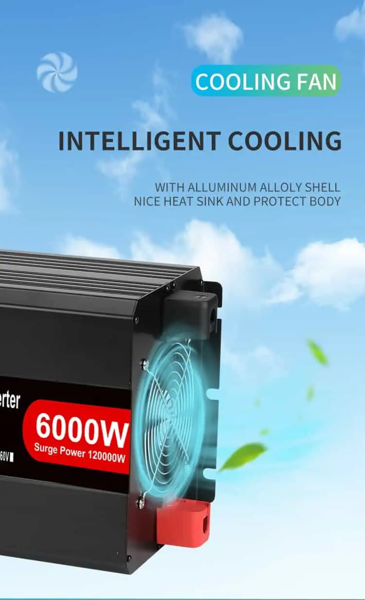 6000 Watt Inverter DC 12V/24V/48V to AC 110V/220V Modified Sine Wave with LCD Display detail 5